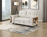 9705BE-2* (2)Loveseat with Pull-out Bed, Shelves and Charging Ports from Homelegance - Luna Furniture