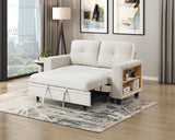 9705BE-2* (2)Loveseat with Pull-out Bed, Shelves and Charging Ports from Homelegance - Luna Furniture