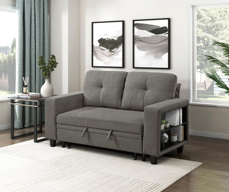 9705DB-2* (2)Loveseat with Pull-out Bed, Shelves and Charging Ports from Homelegance - Luna Furniture