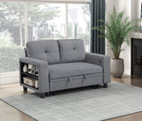 Robinson Gray Loveseat with Pull-out Bed, Shelves and Charging Ports from Homelegance - Luna Furniture