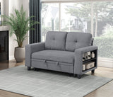 Robinson Gray Loveseat with Pull-out Bed, Shelves and Charging Ports from Homelegance - Luna Furniture