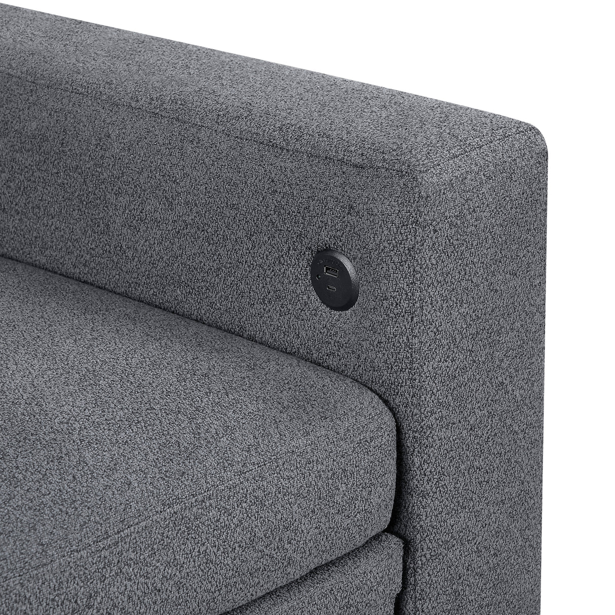 Desmond Gray 2-Piece Armless Sleeper Section with Charging Ports from Homelegance - Luna Furniture