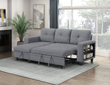 Robinson Gray Sectional with Reversible Chaise, Pull-out Bed, Shelves and Charging Ports from Homelegance - Luna Furniture