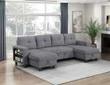 Desmond Gray 2-Piece Armless Sleeper Section with Charging Ports from Homelegance - Luna Furniture