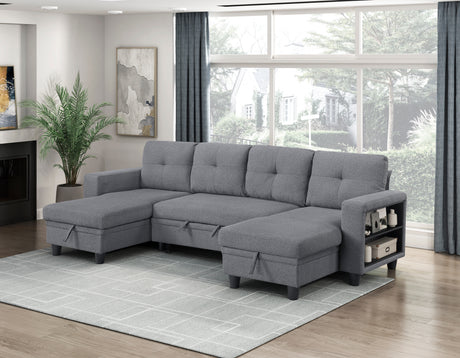 Desmond Gray 2-Piece Armless Sleeper Section with Charging Ports from Homelegance - Luna Furniture