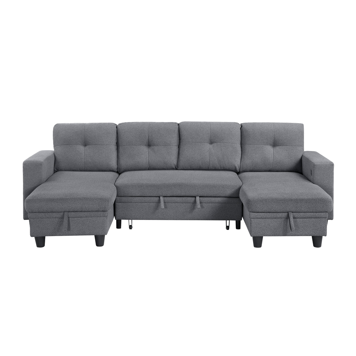 Desmond Gray 2-Piece Armless Sleeper Section with Charging Ports from Homelegance - Luna Furniture