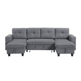 Desmond Gray 2-Piece Armless Sleeper Section with Charging Ports from Homelegance - Luna Furniture