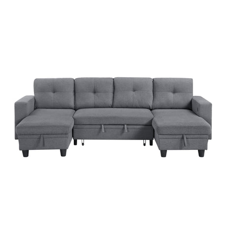 Desmond Gray 2-Piece Armless Sleeper Section with Charging Ports from Homelegance - Luna Furniture