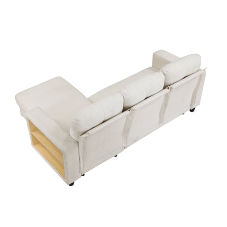 9705BE*32AVC (3)Sectional with Reversible Chaise, Pull-out Bed, Shelves and Charging Ports from Homelegance - Luna Furniture