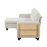 Robinson Beige Sectional with Reversible Chaise, Pull-out Bed, Shelves and Charging Ports from Homelegance - Luna Furniture