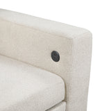 Robinson Beige Sectional with Two Chaises, Pull-out Bed, Shelves and Charging Ports from Homelegance - Luna Furniture