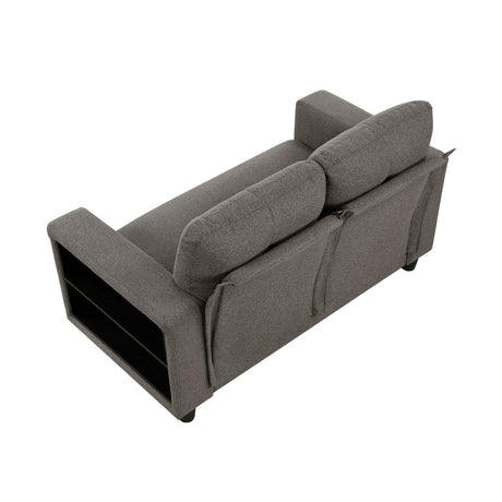 9705DB-2* (2)Loveseat with Pull-out Bed, Shelves and Charging Ports from Homelegance - Luna Furniture