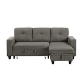 Robinson Dark Brown Sectional with Reversible Chaise, Pull-out Bed, Shelves and Charging Ports from Homelegance - Luna Furniture
