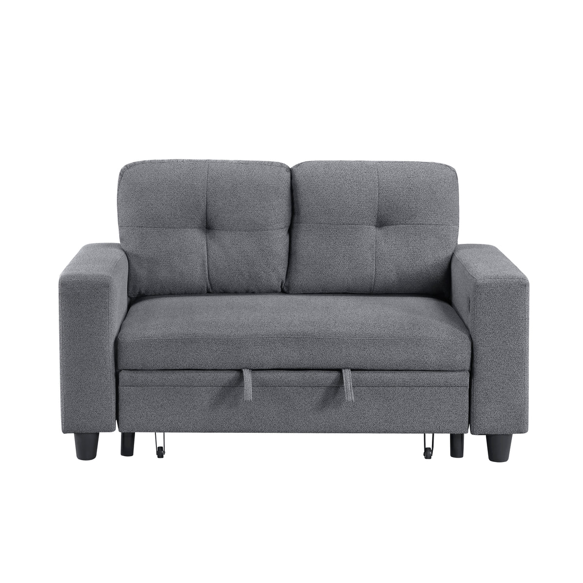 Robinson Gray Loveseat with Pull-out Bed, Shelves and Charging Ports from Homelegance - Luna Furniture