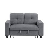 Robinson Gray Loveseat with Pull-out Bed, Shelves and Charging Ports from Homelegance - Luna Furniture