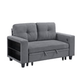 Robinson Gray Loveseat with Pull-out Bed, Shelves and Charging Ports from Homelegance - Luna Furniture