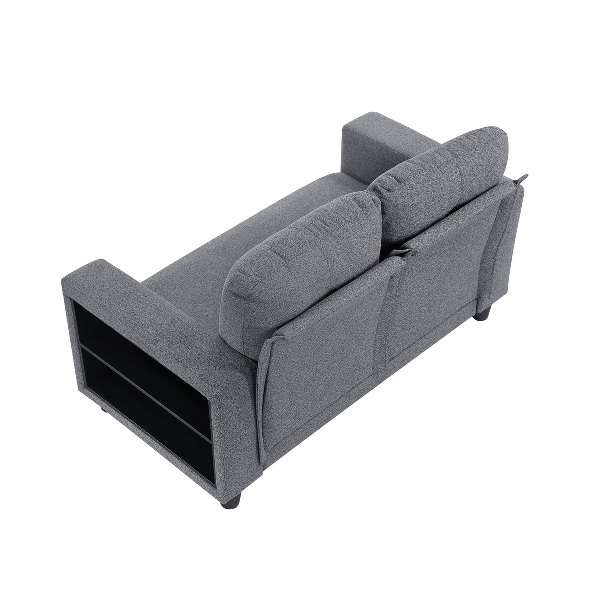 Robinson Gray Loveseat with Pull-out Bed, Shelves and Charging Ports from Homelegance - Luna Furniture
