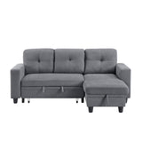 Robinson Gray Sectional with Reversible Chaise, Pull-out Bed, Shelves and Charging Ports from Homelegance - Luna Furniture