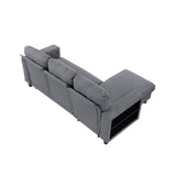 Robinson Gray Sectional with Reversible Chaise, Pull-out Bed, Shelves and Charging Ports from Homelegance - Luna Furniture