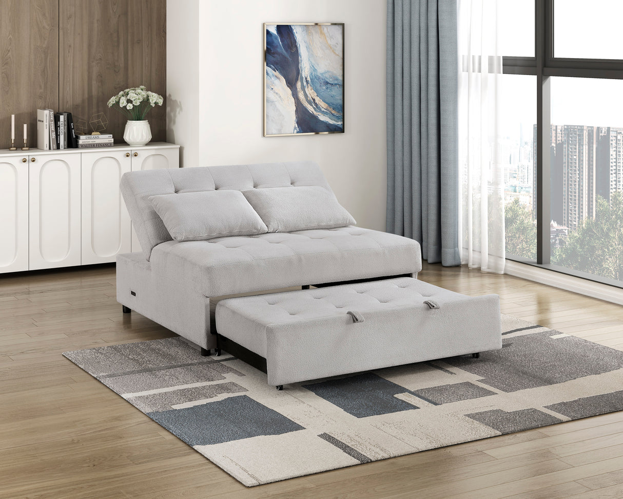 Desmond Gray 2-Piece Armless Sleeper Section with Charging Ports from Homelegance - Luna Furniture