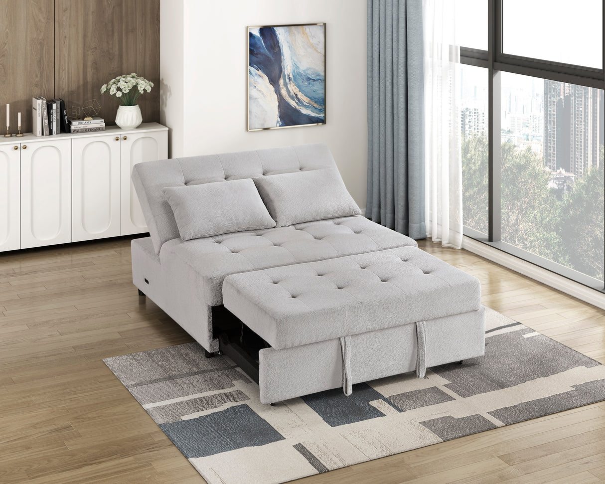 Desmond Gray 2-Piece Armless Sleeper Section with Charging Ports from Homelegance - Luna Furniture