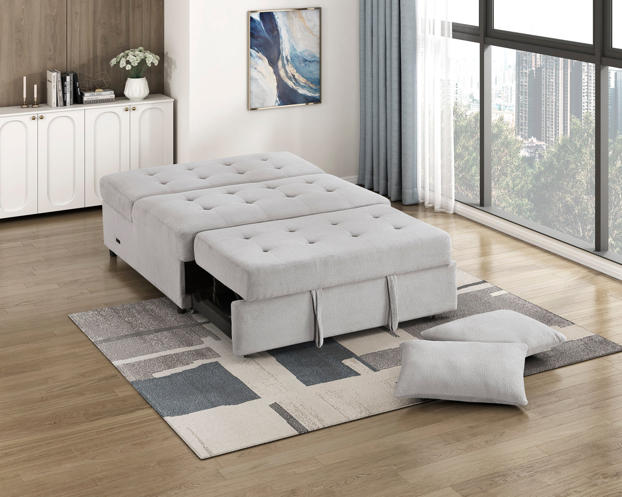 Desmond Gray 2-Piece Armless Sleeper Section with Charging Ports from Homelegance - Luna Furniture