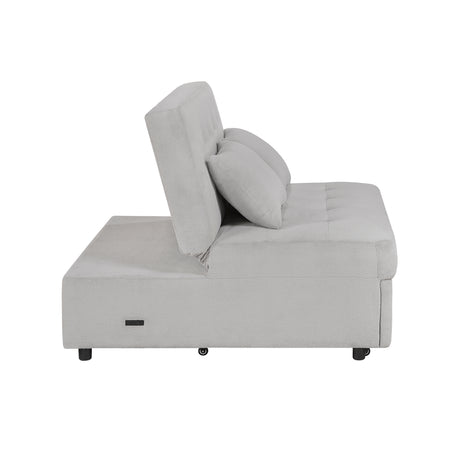 Desmond Gray 2-Piece Armless Sleeper Section with Charging Ports from Homelegance - Luna Furniture