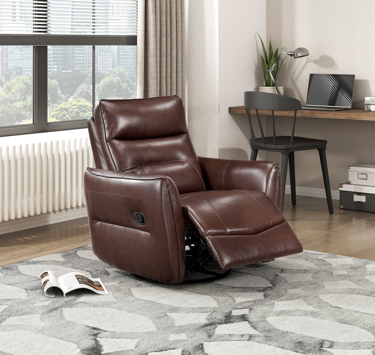 9713BRW-1SW Swivel Glider Reclining Chair from Homelegance - Luna Furniture