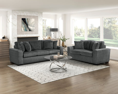 Athena Dark Gray Sofa and Loveseat from Homelegance - Luna Furniture