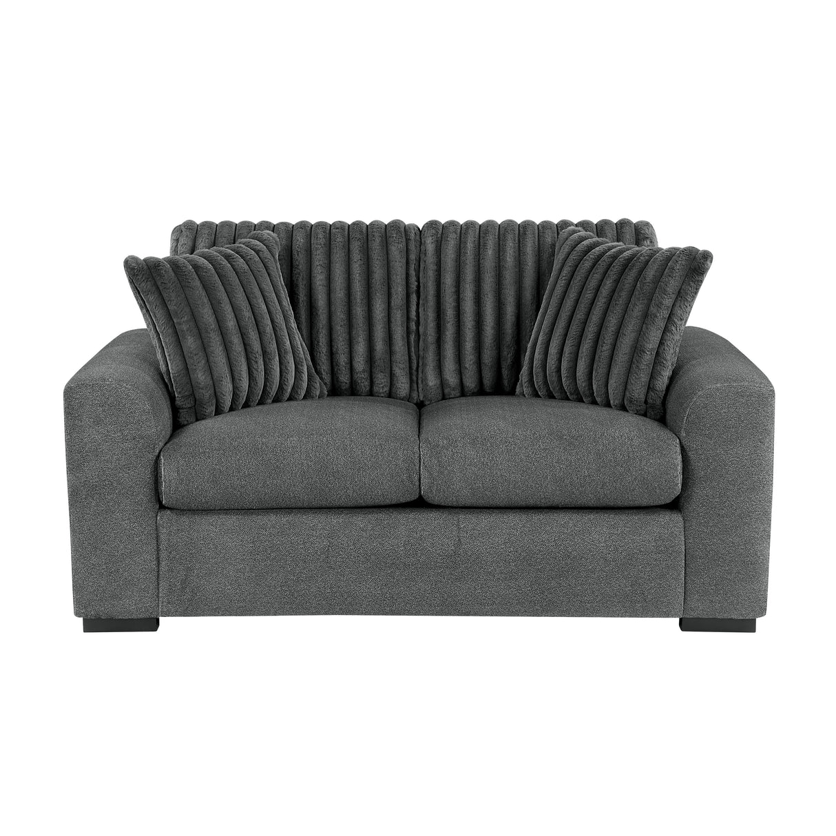 Athena Dark Gray Sofa and Loveseat from Homelegance - Luna Furniture