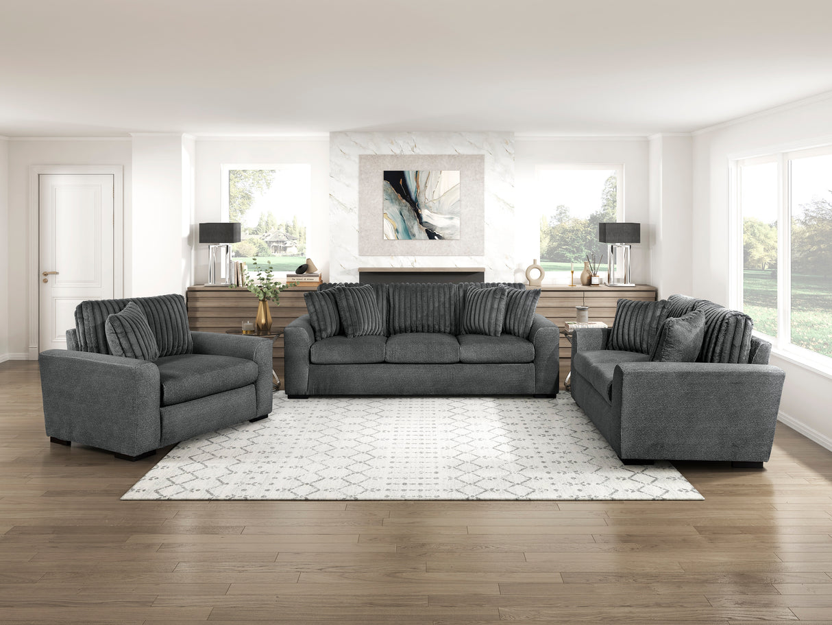Athena Dark Gray Loveseat from Homelegance - Luna Furniture