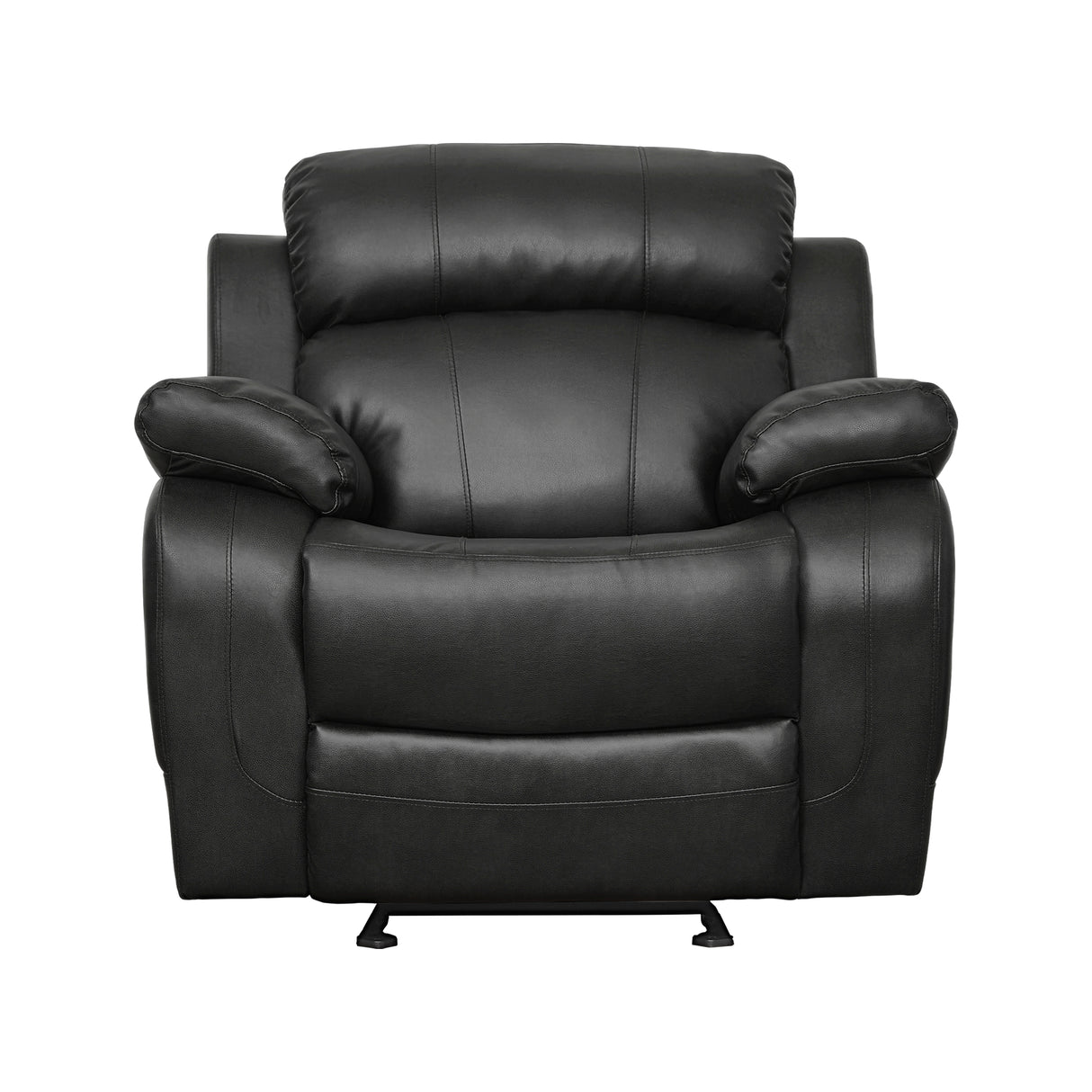 Marille Black Bonded Leather Reclining Chair from Homelegance - Luna Furniture