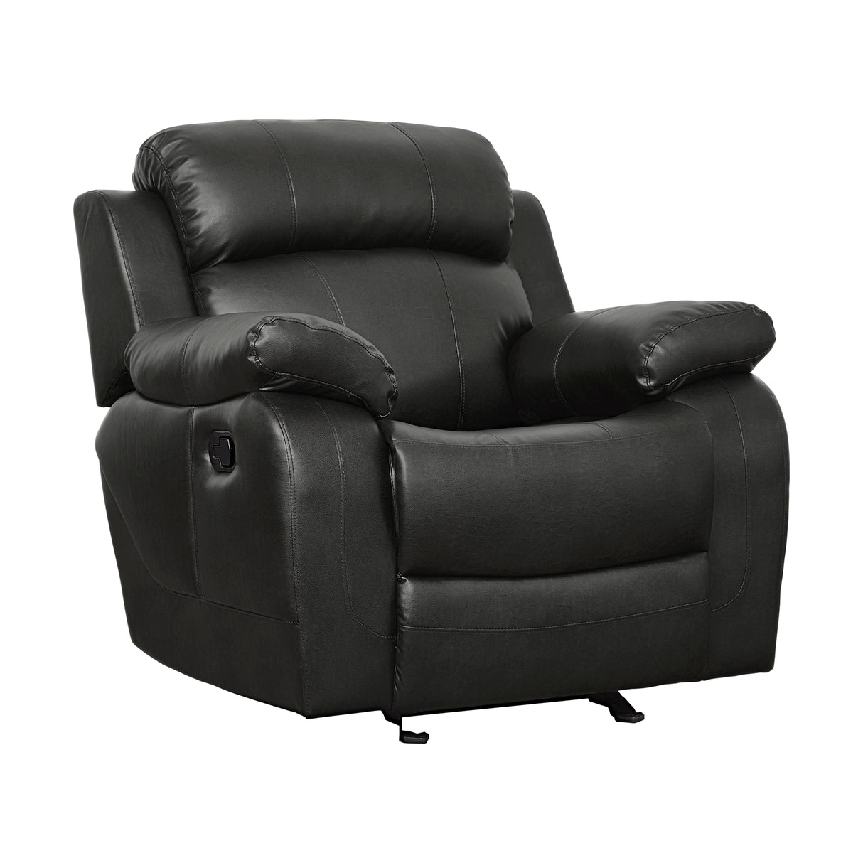 Marille Black Bonded Leather Reclining Chair from Homelegance - Luna Furniture