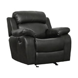 Marille Black Bonded Leather Reclining Chair from Homelegance - Luna Furniture