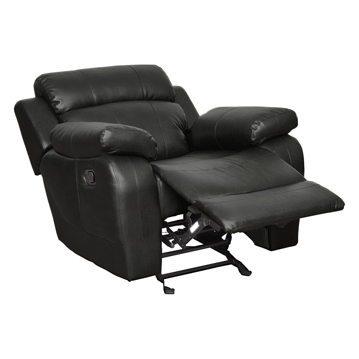 Marille Black Bonded Leather Reclining Chair from Homelegance - Luna Furniture