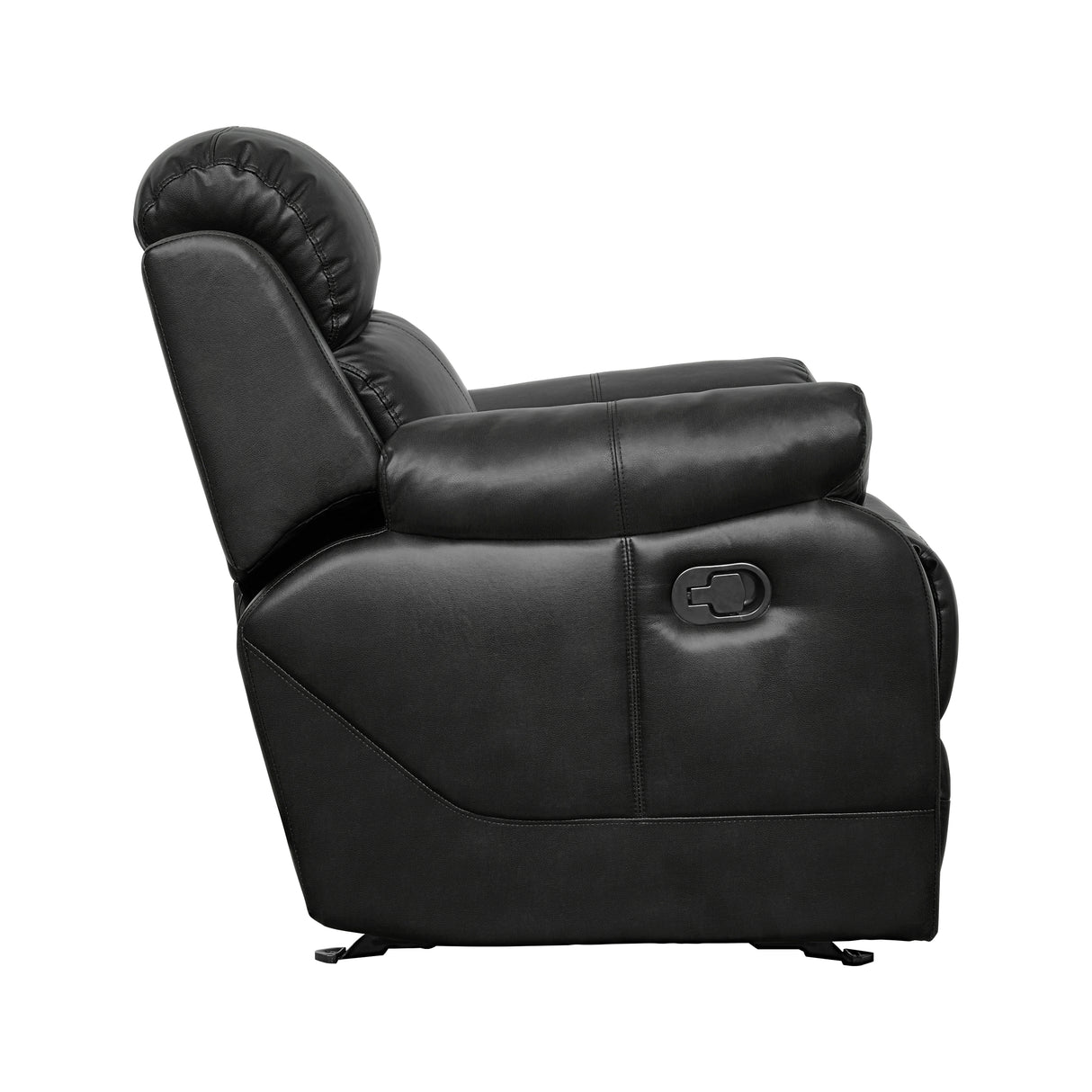 Marille Black Bonded Leather Reclining Chair from Homelegance - Luna Furniture