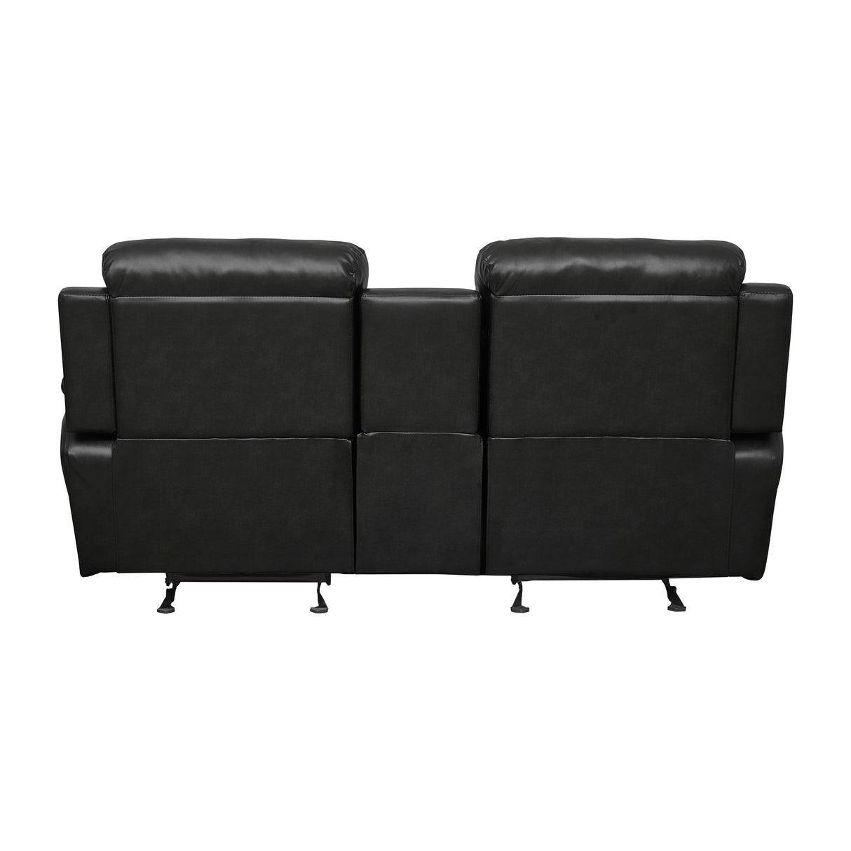 Marille Black Bonded Leather Reclining Loveseat from Homelegance - Luna Furniture