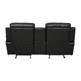 Marille Black Bonded Leather Reclining Loveseat from Homelegance - Luna Furniture
