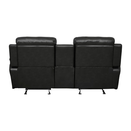 Marille Black Bonded Leather Reclining Loveseat from Homelegance - Luna Furniture
