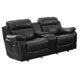 Marille Black Bonded Leather Reclining Loveseat from Homelegance - Luna Furniture
