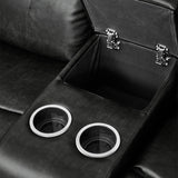 Marille Black Bonded Leather Reclining Loveseat from Homelegance - Luna Furniture