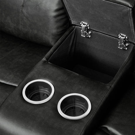 Marille Black Bonded Leather Reclining Loveseat from Homelegance - Luna Furniture