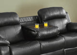 Marille Black Bonded Leather Reclining Sofa from Homelegance - Luna Furniture