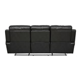 Marille Black Bonded Leather Reclining Sofa from Homelegance - Luna Furniture