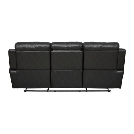 Marille Black Bonded Leather Reclining Sofa from Homelegance - Luna Furniture