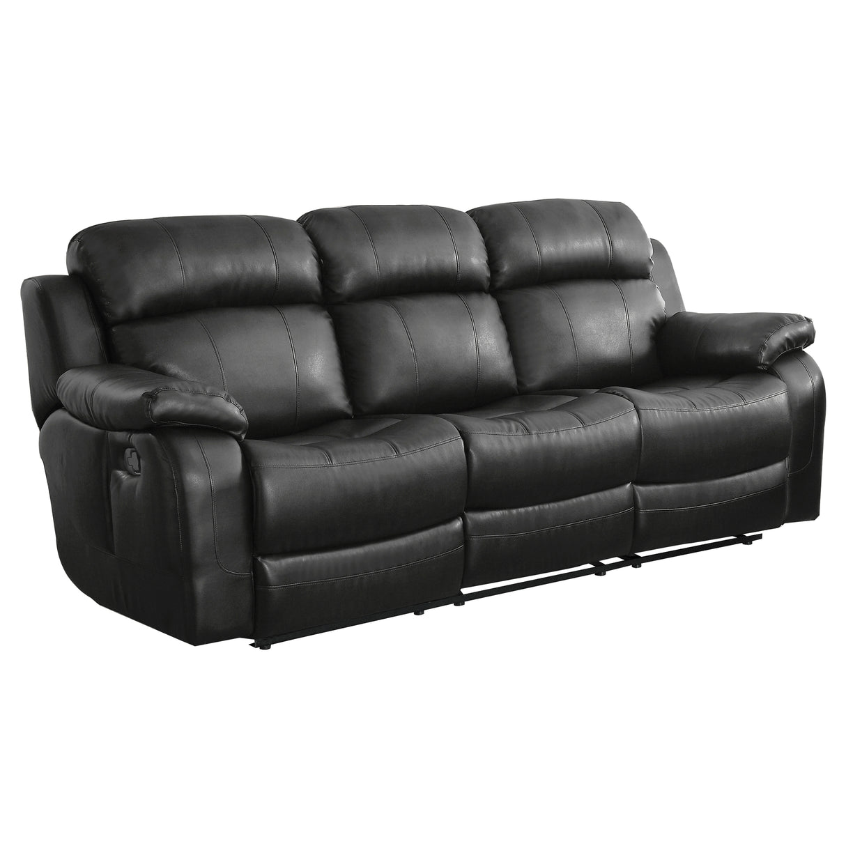 Marille Black Bonded Leather Reclining Sofa from Homelegance - Luna Furniture
