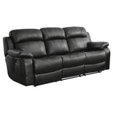Marille Black Bonded Leather Reclining Sofa from Homelegance - Luna Furniture