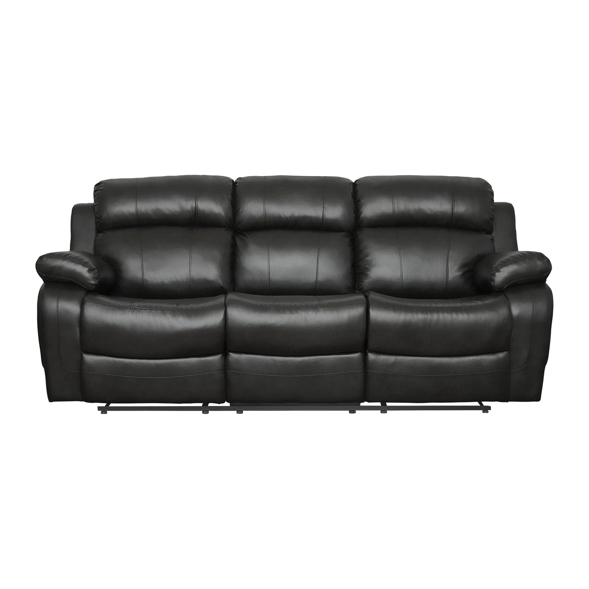 Marille Black Bonded Leather Reclining Sofa from Homelegance - Luna Furniture
