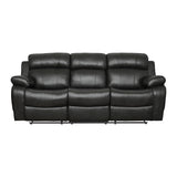 Marille Black Bonded Leather Reclining Sofa from Homelegance - Luna Furniture