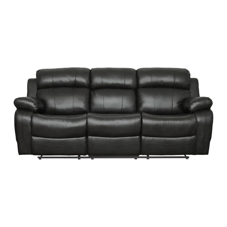 Marille Black Bonded Leather Reclining Sofa from Homelegance - Luna Furniture